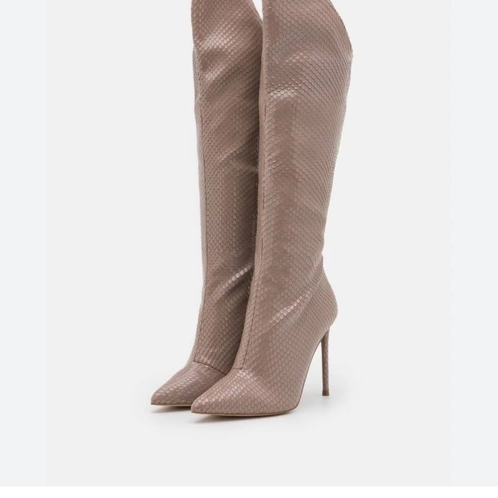 Steve Madden Textured Taupe Over the Knee Boots